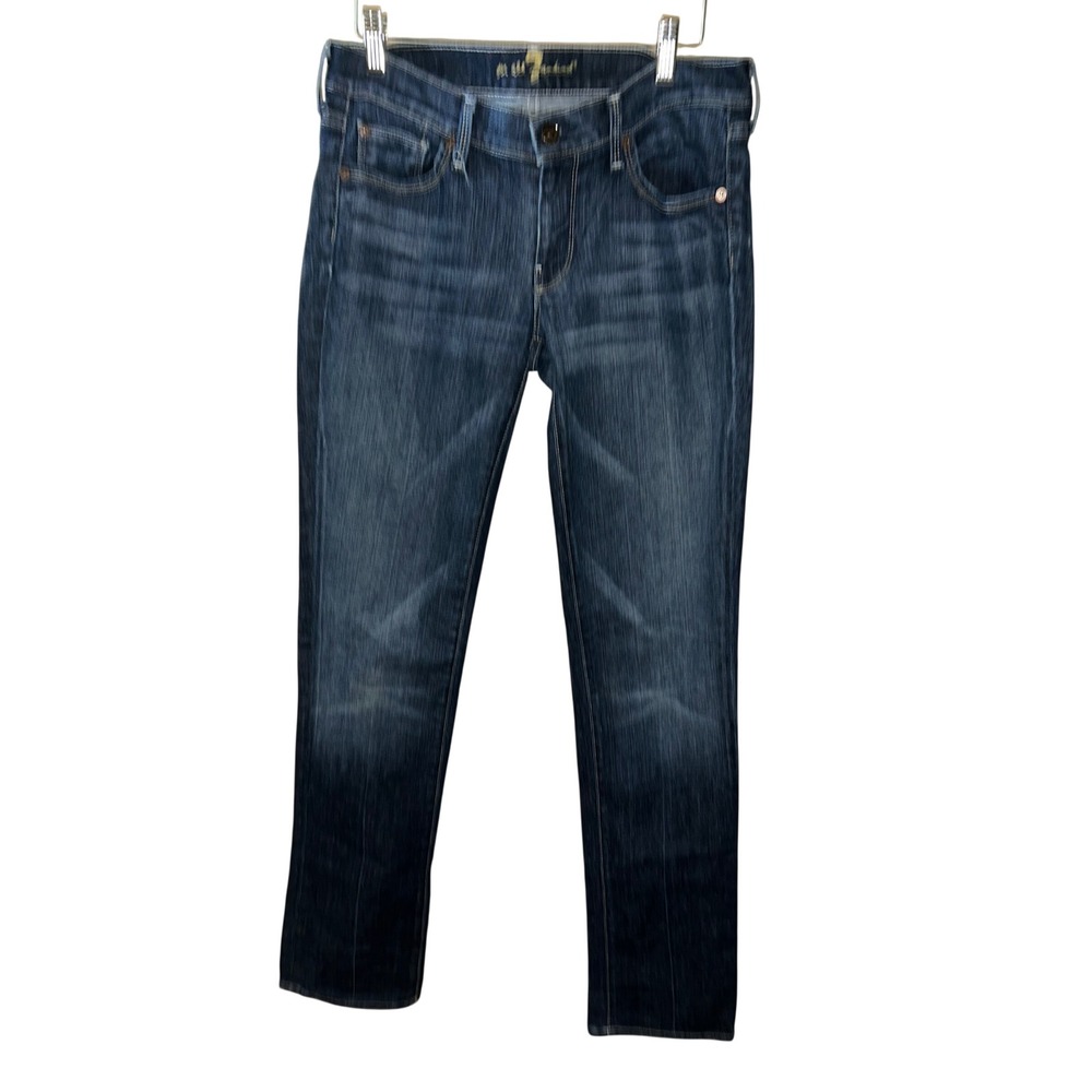 7 For All Mankind Straight Leg Jeans Dark Wash Blue Denim Size 29